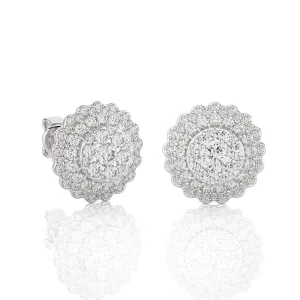 1 1/2 ctw Round Lab Grown Diamond Halo Stud Earrings