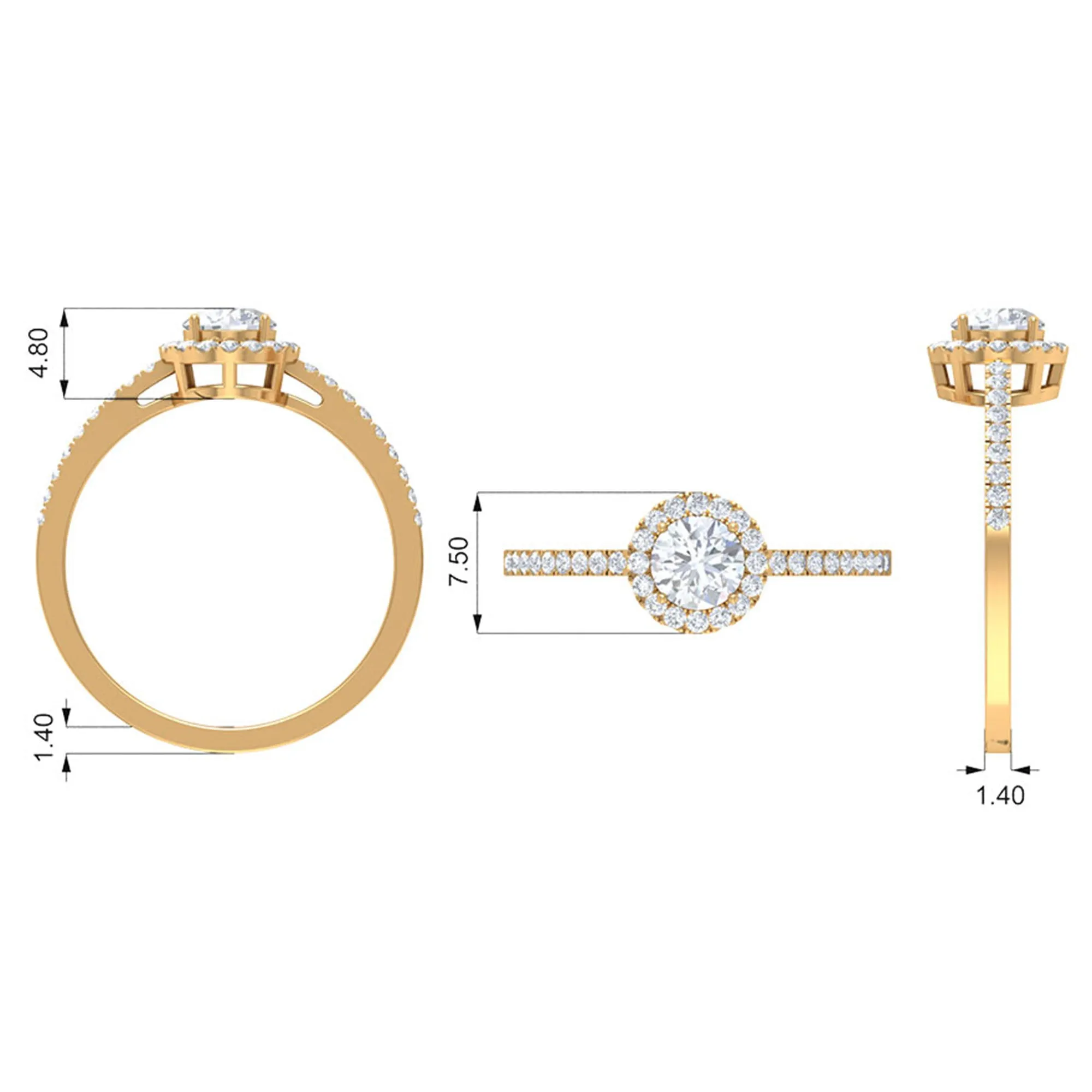 1 CT Minimal Zircon Gold Promise Ring