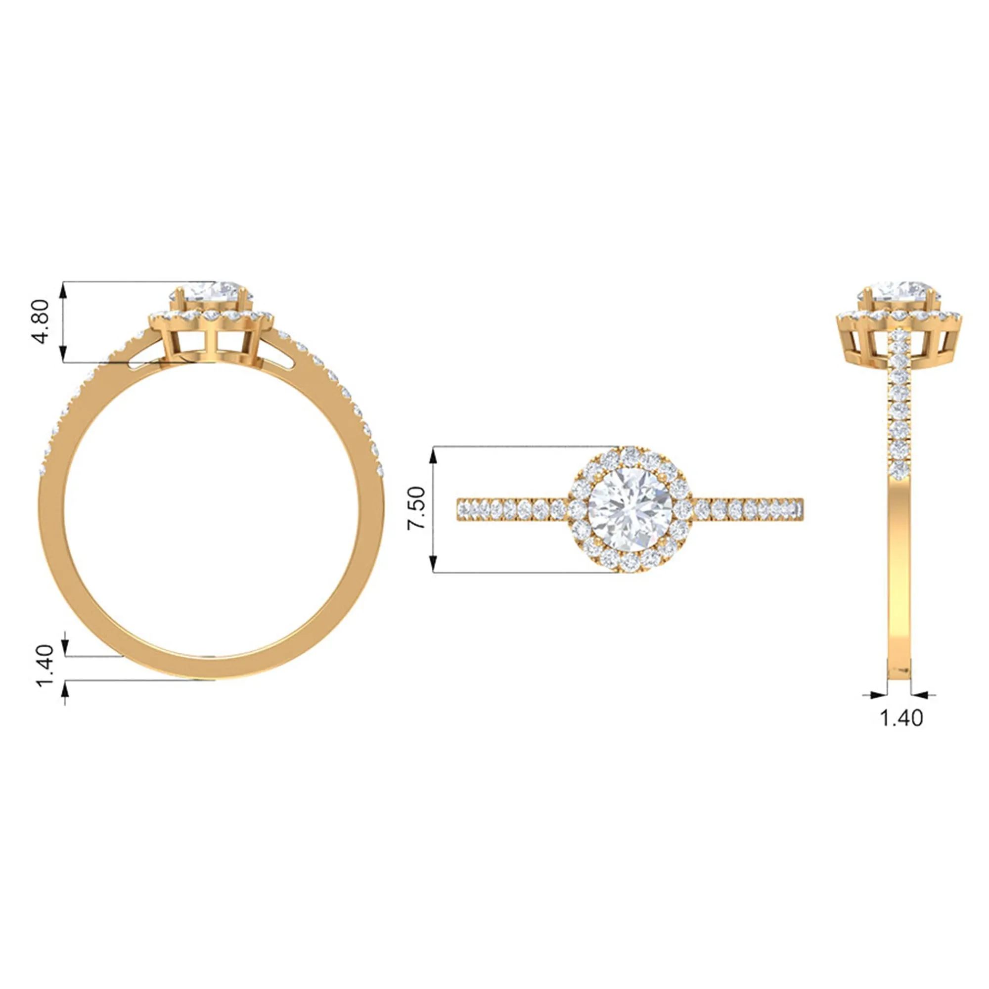 1 CT Minimal Zircon Gold Promise Ring