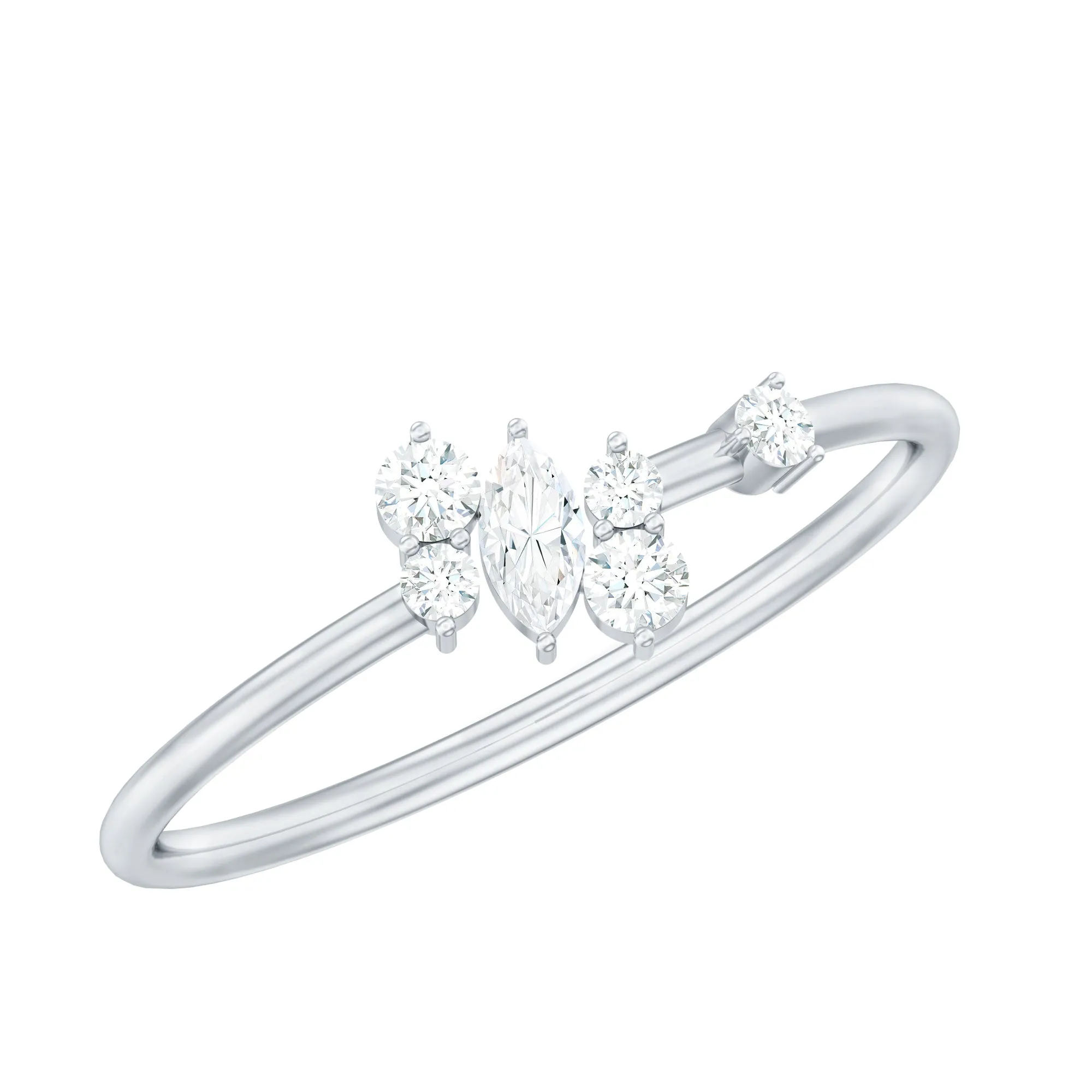 1/4 CT Natural Diamond Minimal Promise Ring