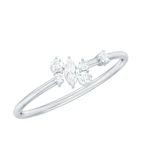 1/4 CT Natural Diamond Minimal Promise Ring