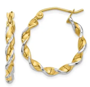 14k Fancy Twisted Hoop Earrings