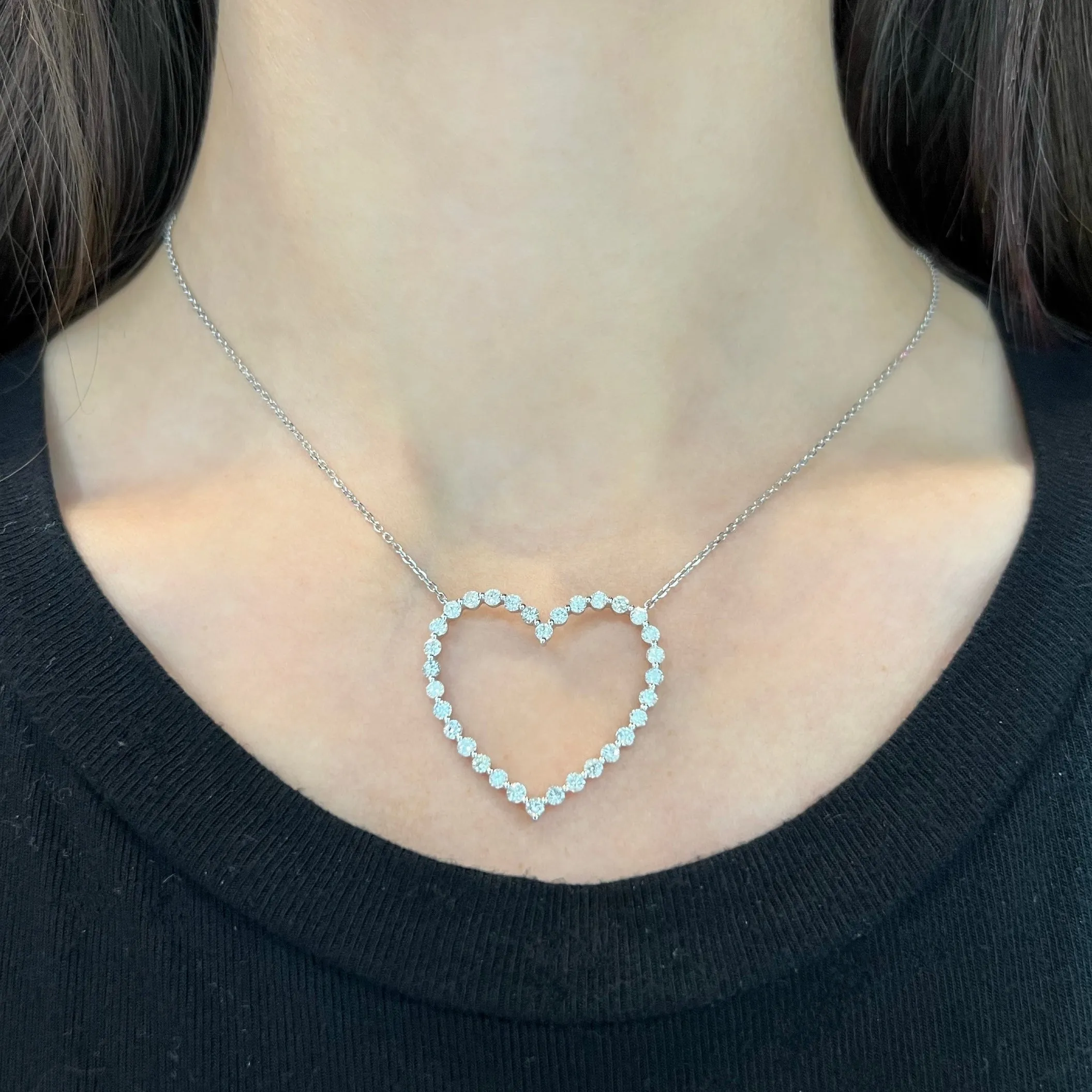 14K GOLD DIAMOND CINDY HEART NECKLACE