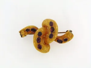 14K Yellow Gold Amethyst Brooch