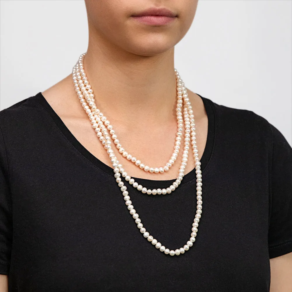 180cm White Freshwater Pearl Strand