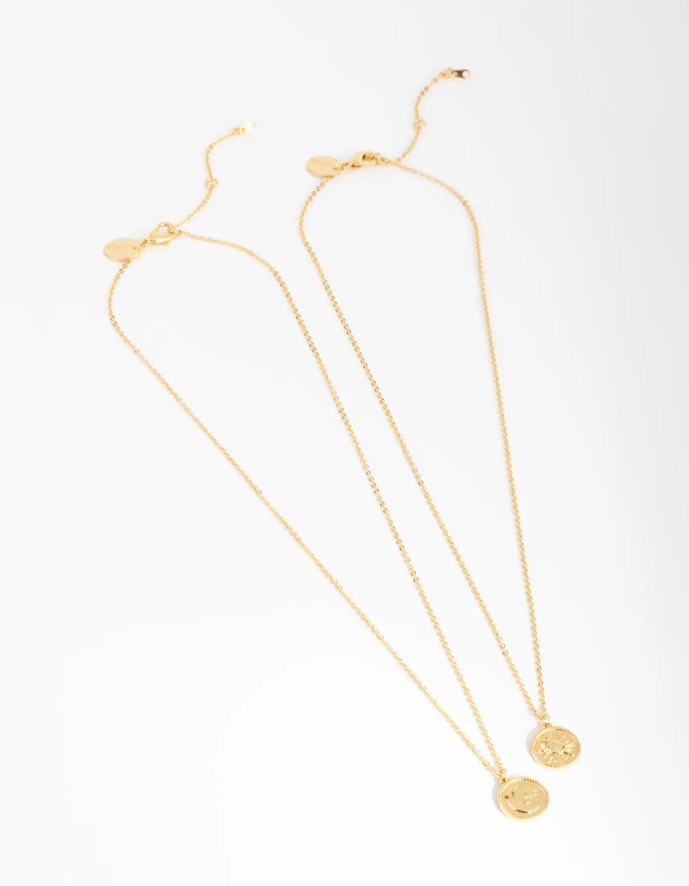 18ct Gold Plated Sun & Moon Necklace Set