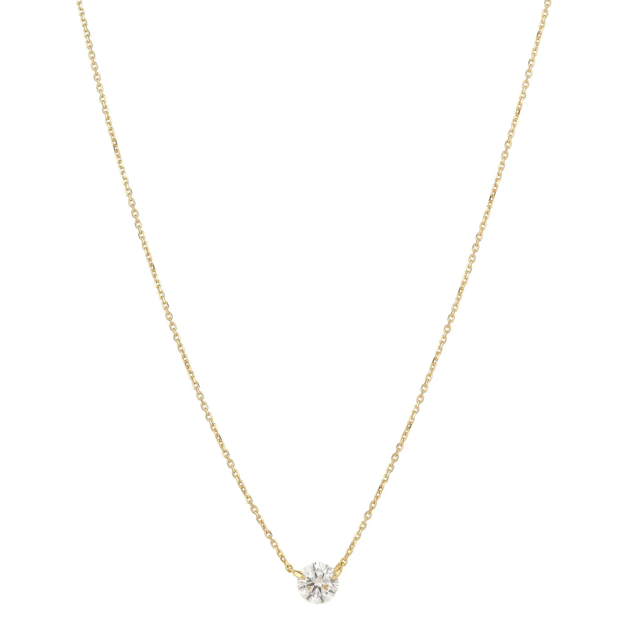 18kt Gold .50ct Natural Diamond Pendant Necklace