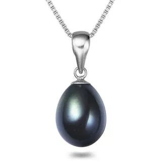 8-10mm Drop Freshwater Pearl pendant 925 sterling silver