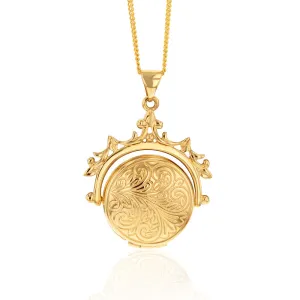 9ct Yellow Gold Spinner Locket Pendant