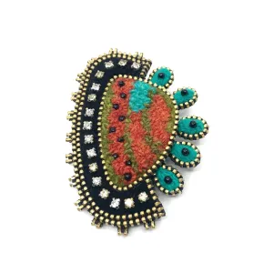 Abstract Mixed Media Brooch by Odile Gova