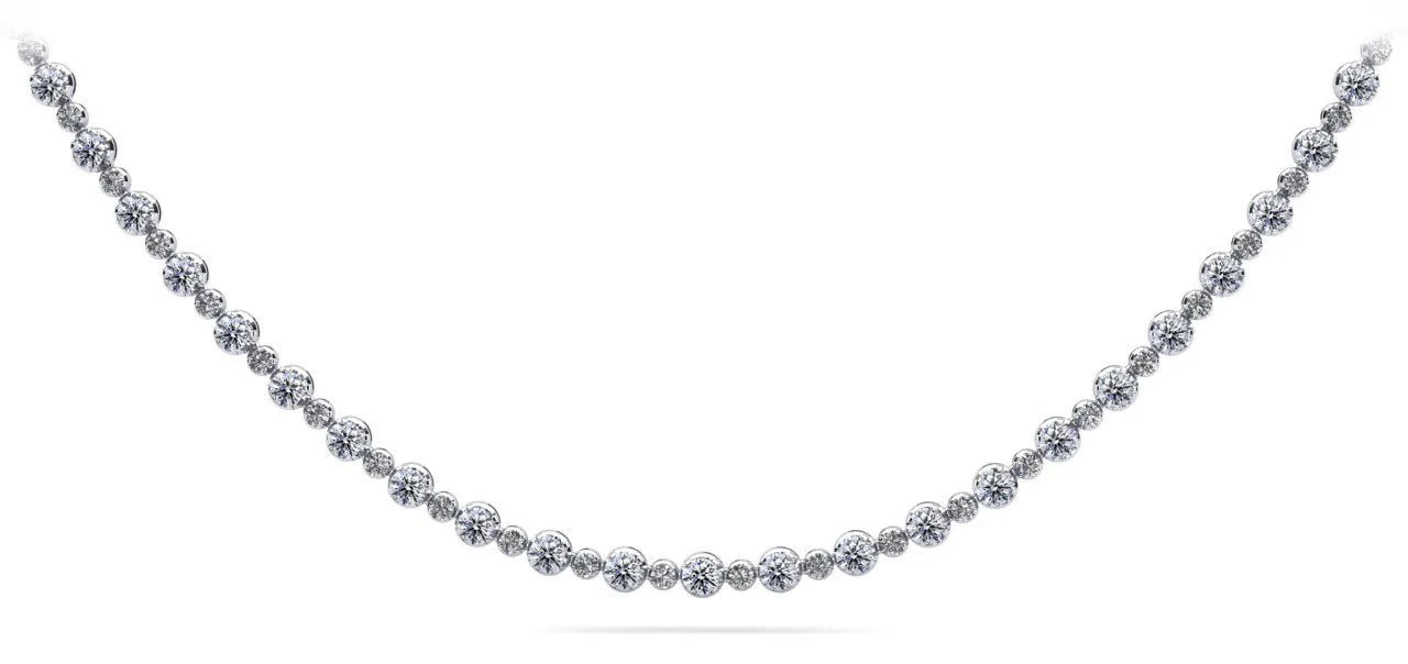 Alternating Diamonds Diamond Necklace with 6.11 ct.(finished) 1.7mm, 2.7mm