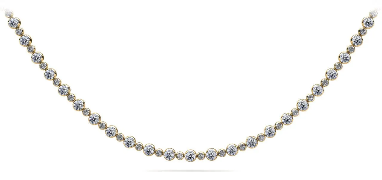 Alternating Diamonds Diamond Necklace with 6.11 ct.(finished) 1.7mm, 2.7mm