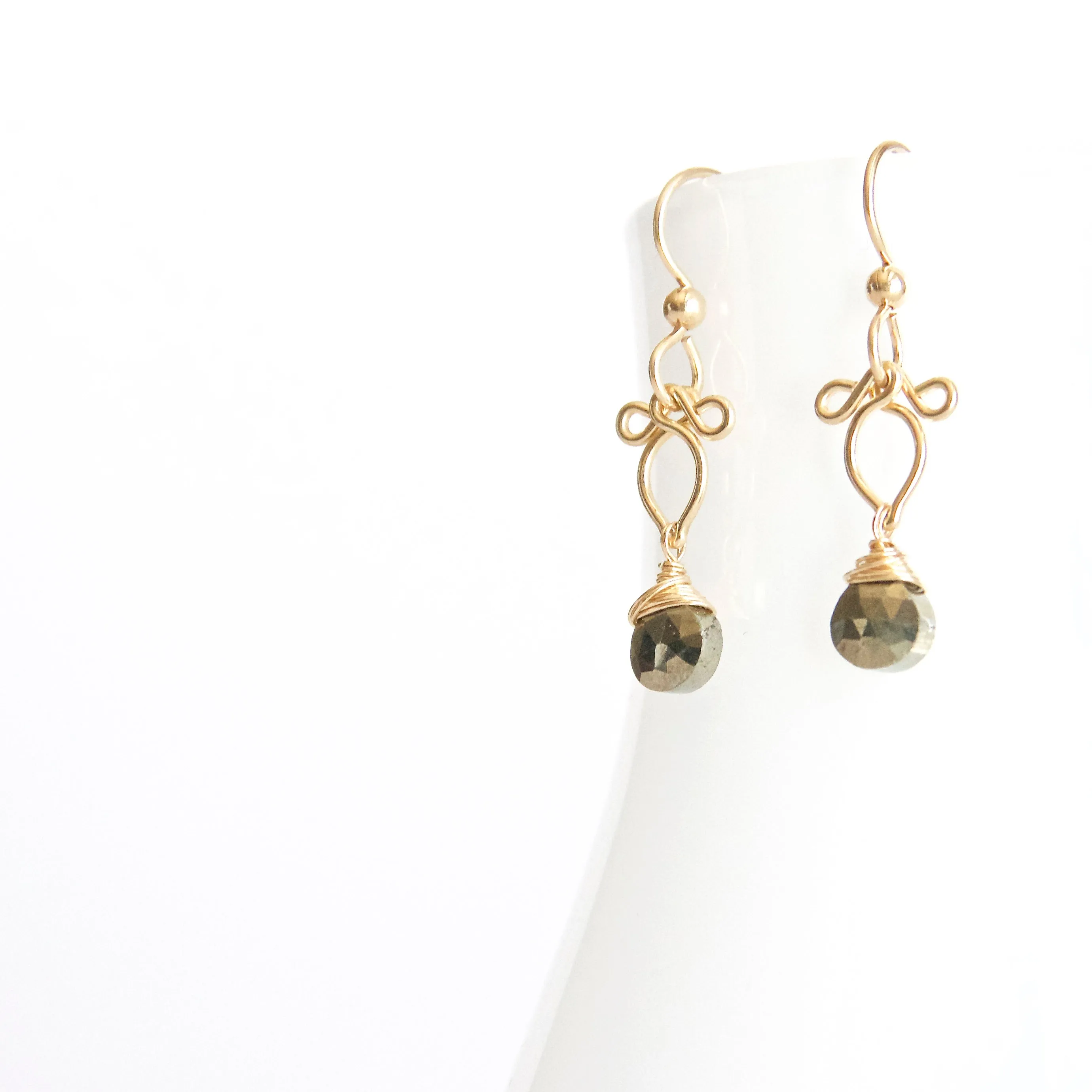 Arabella - Pyrite, 14k Gold Filled Earrings