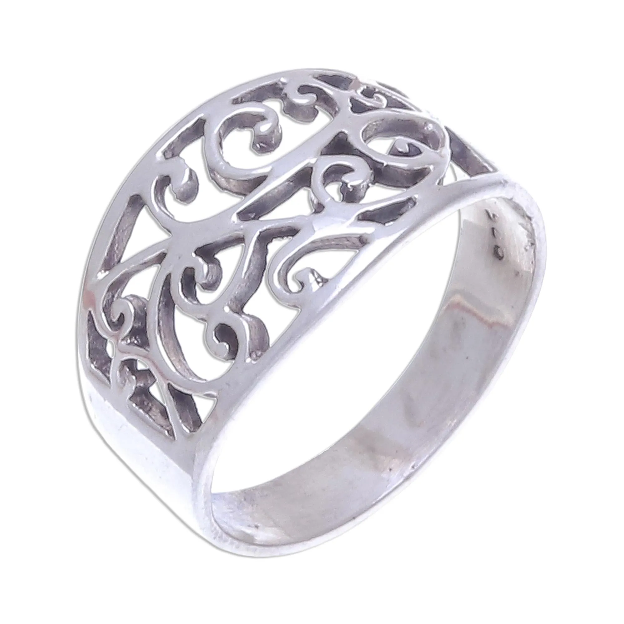 Arabesque Unique Sterling Silver Band Ring from Thailand