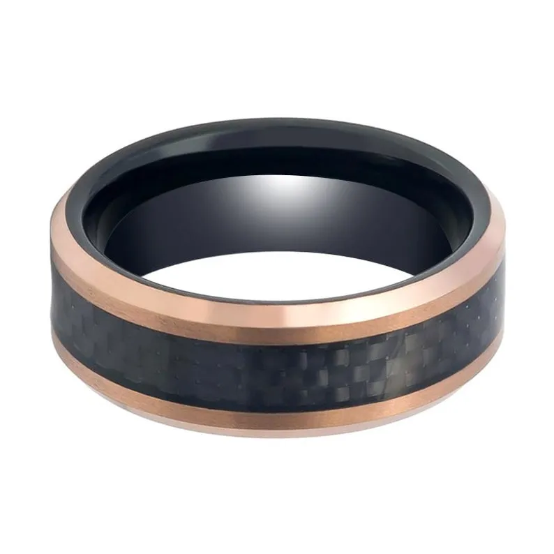 ARCHER | Tungsten Ring Rose Gold Finish