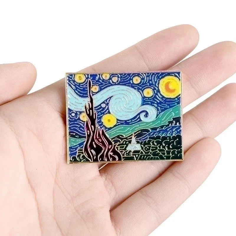 Artistic Pin Human Oil Painting Alloy Plating Unisex Brooches