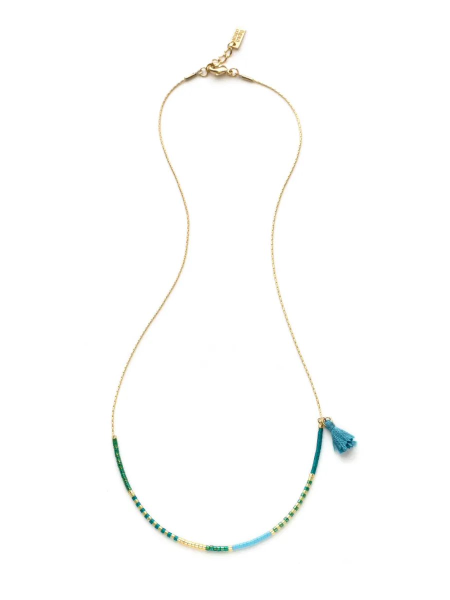 Asymmetrical Seed Bead Necklaces by Amano Studio