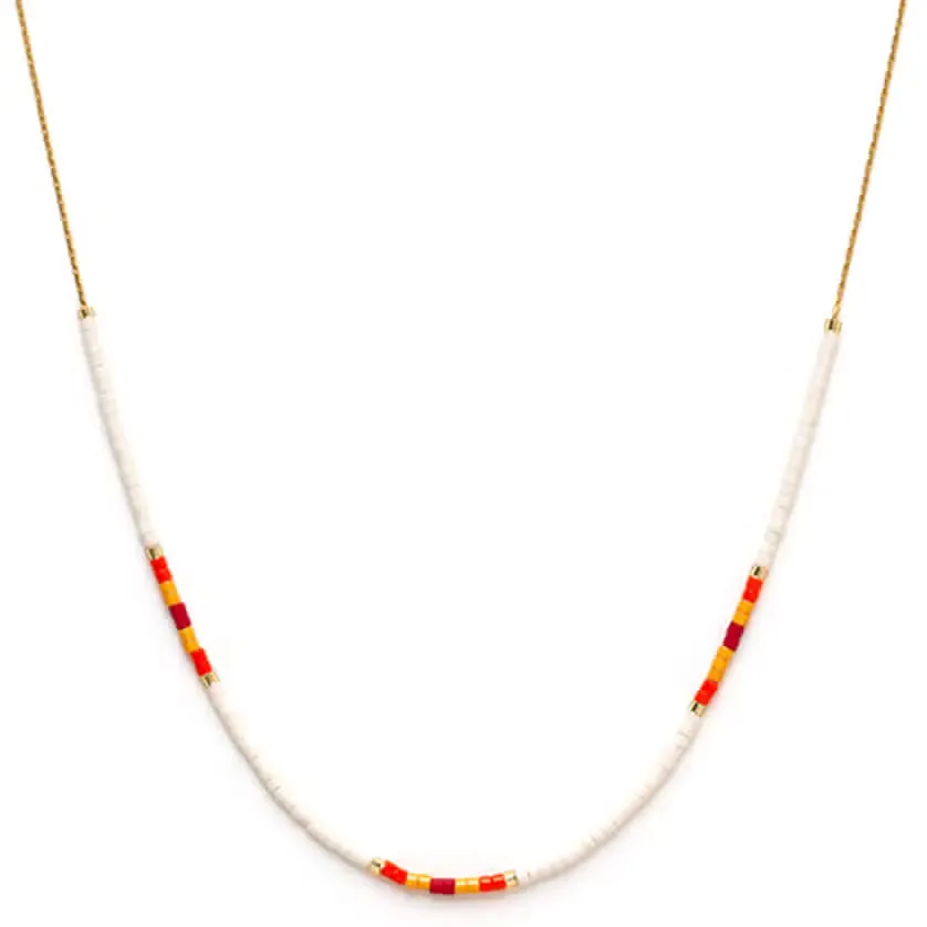 Asymmetrical Seed Bead Necklaces by Amano Studio