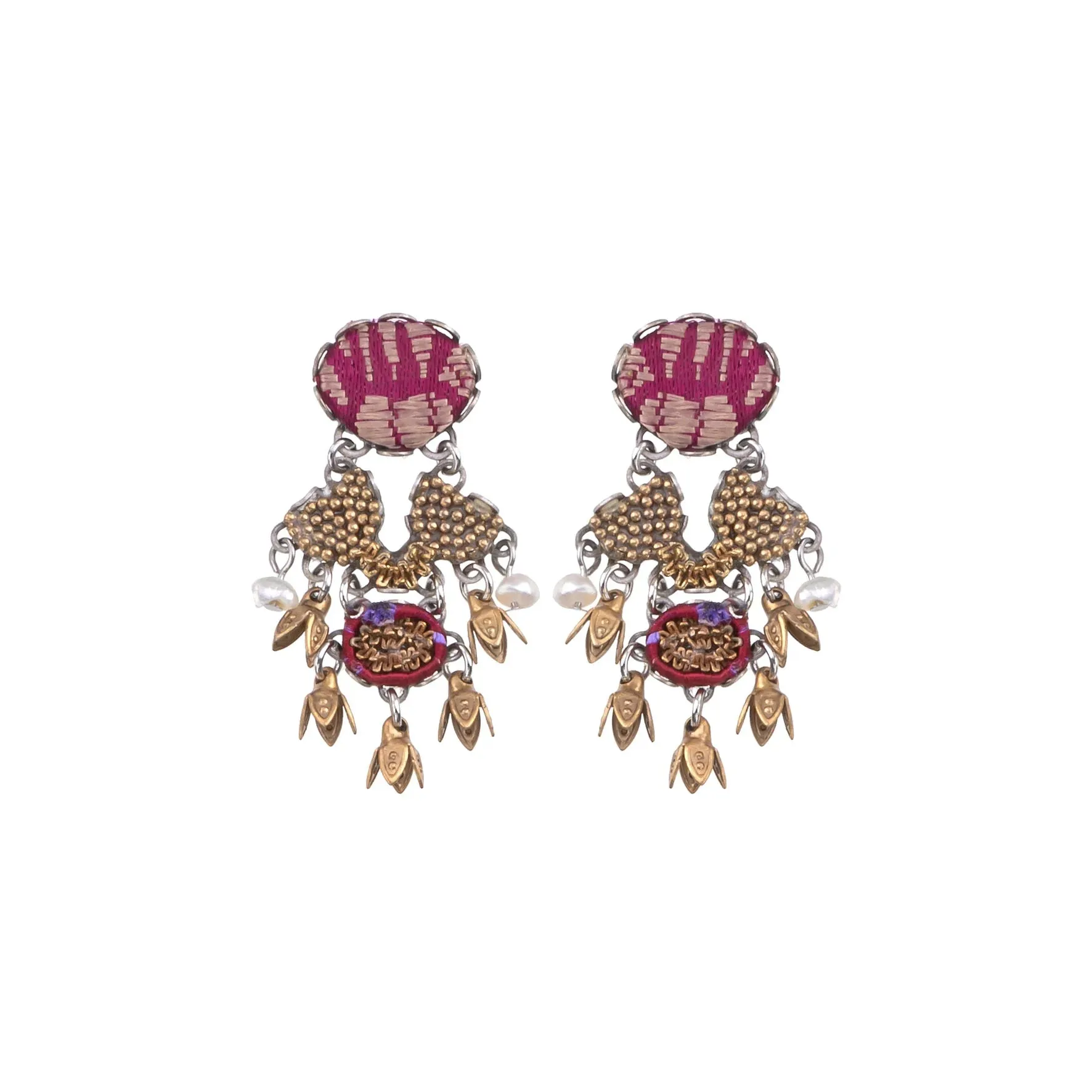 Ayala Bar - H2119H Lzumi Red Delicate French Hook Earrings