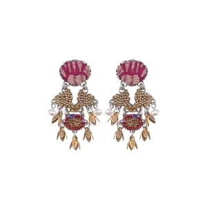 Ayala Bar - H2119H Lzumi Red Delicate French Hook Earrings