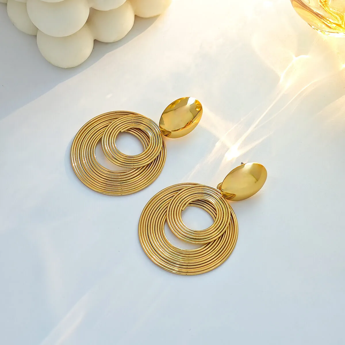 Babakud Modern Metal Geometric Hoops Earrings