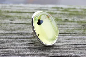 Baltic Amber Ring Yellow Cloudy Adjustable Untreated Natural Jewelry 925 Silver 17 gram