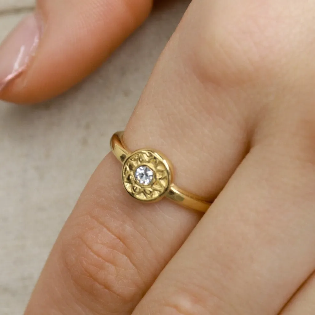 Bella ~ Adjustable Gold Plated Stainless Steel Ring