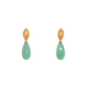 Bliss Chrysoprase 24K Gold Vermeil Earrings