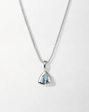 Blue Topaz December Birthstone Necklace - Silver