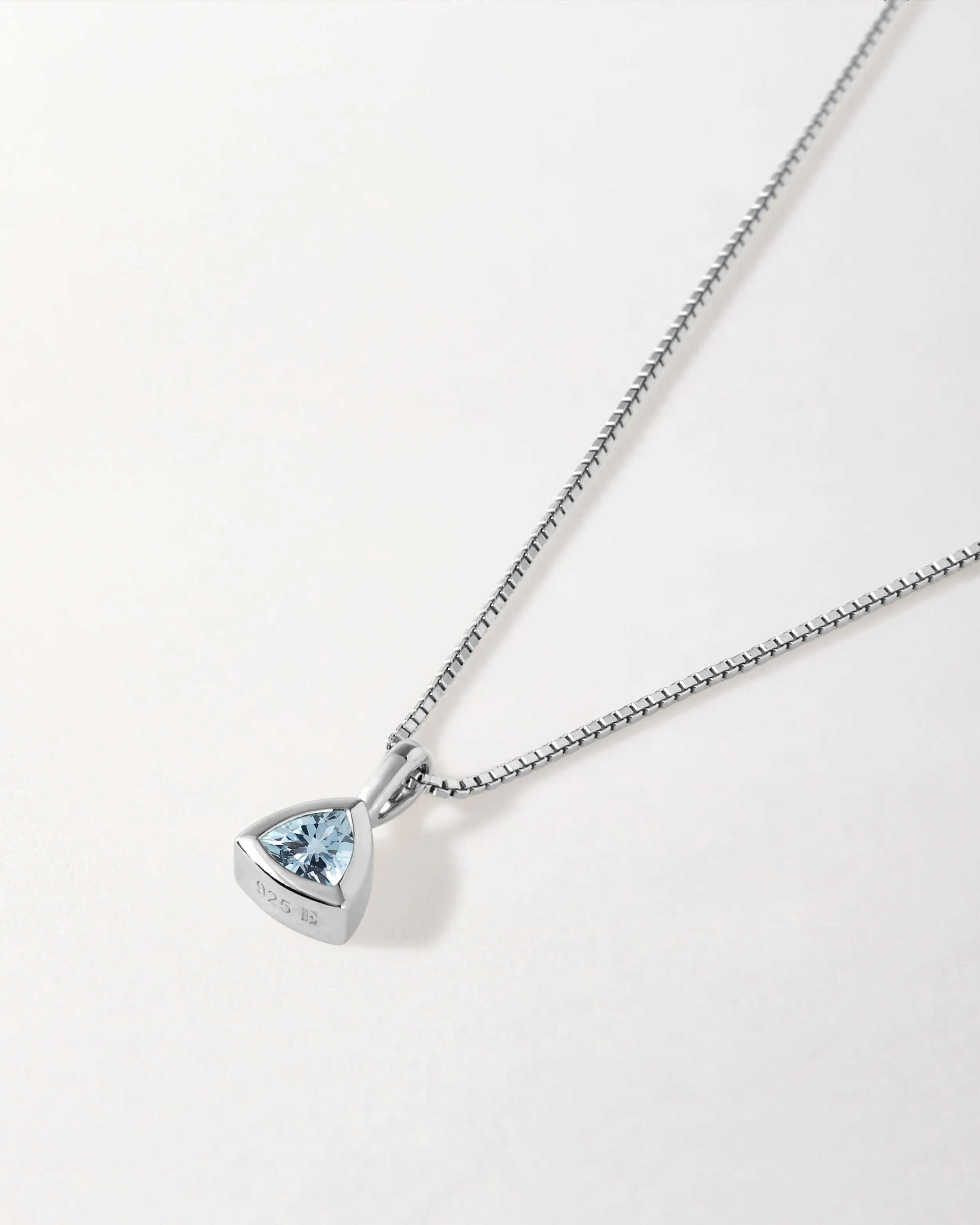 Blue Topaz December Birthstone Necklace - Silver