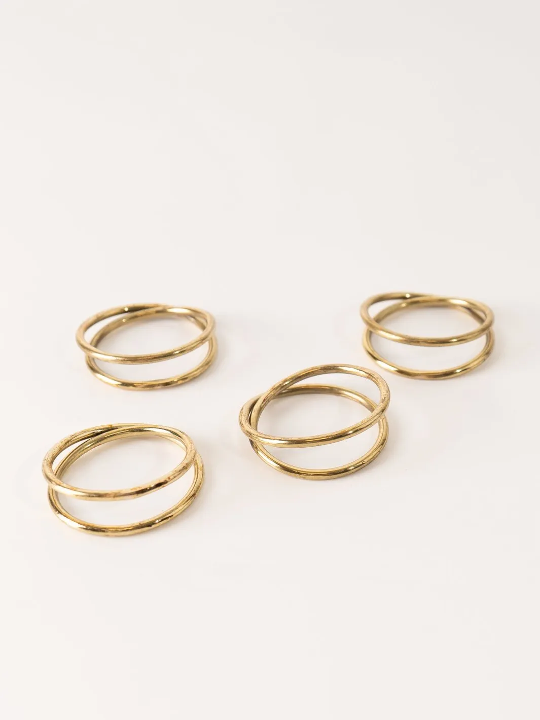 Brass Knot Napkin Ring Set