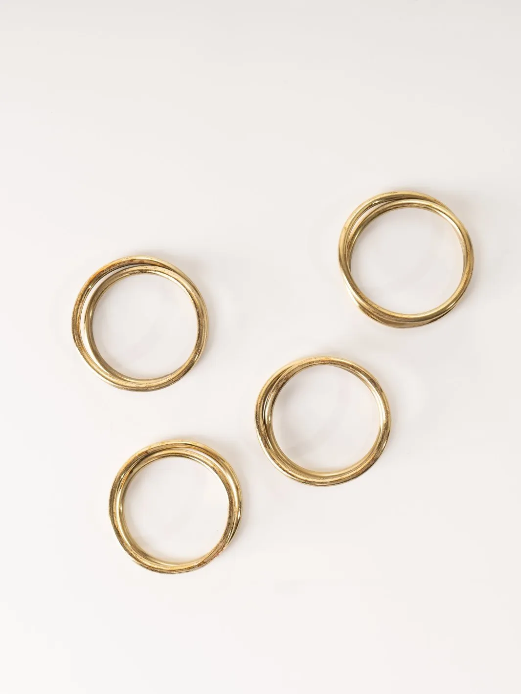 Brass Knot Napkin Ring Set