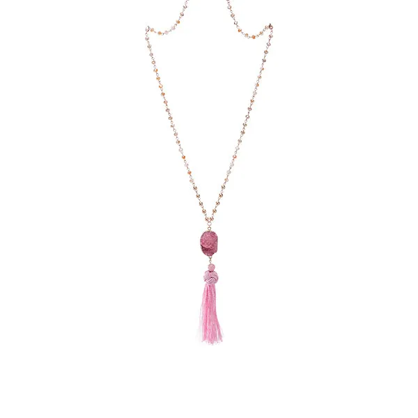 Brooke Long Druzy Tassel Necklace - More Colors!