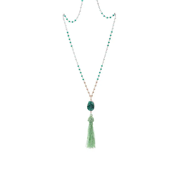 Brooke Long Druzy Tassel Necklace - More Colors!