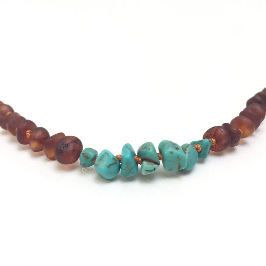 CanyonLeaf 11" Raw Amber and Stones Baby Necklace