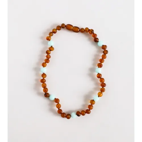 CanyonLeaf 11" Raw Amber and Stones Baby Necklace