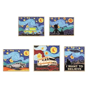 Cartoon Style Cowboy Style Artistic Sea Starry Sky Car Alloy Stamping Stoving Varnish Plating Unisex Brooches