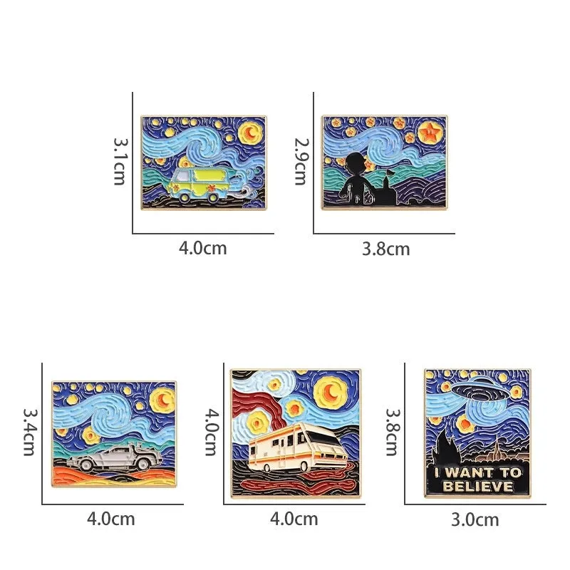 Cartoon Style Cowboy Style Artistic Sea Starry Sky Car Alloy Stamping Stoving Varnish Plating Unisex Brooches