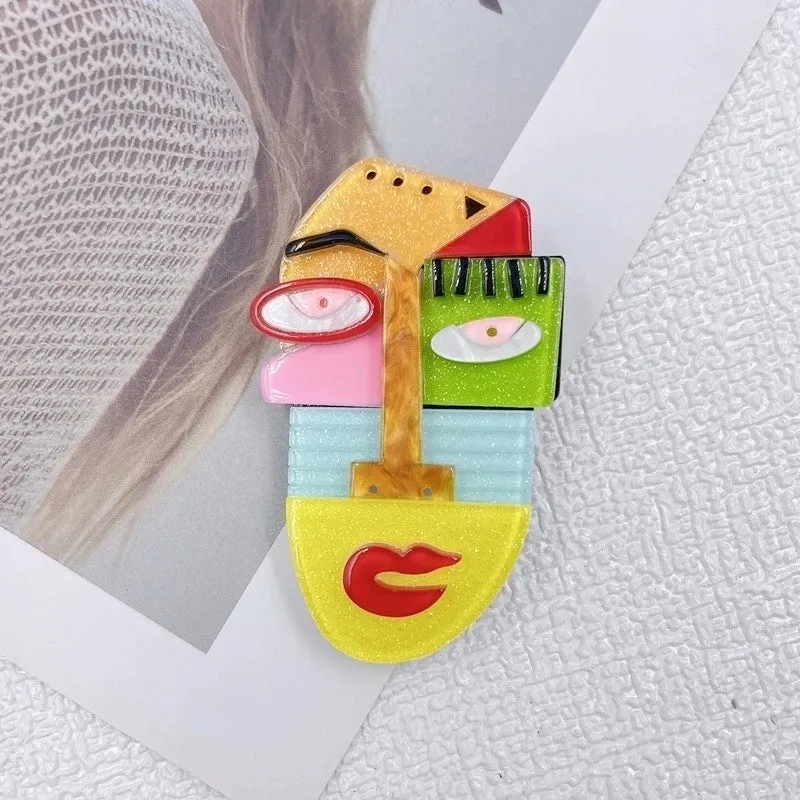 Cartoon Style Pin Abstract Arylic Patchwork Women'S Brooches