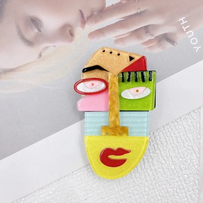 Cartoon Style Pin Abstract Arylic Patchwork Women'S Brooches