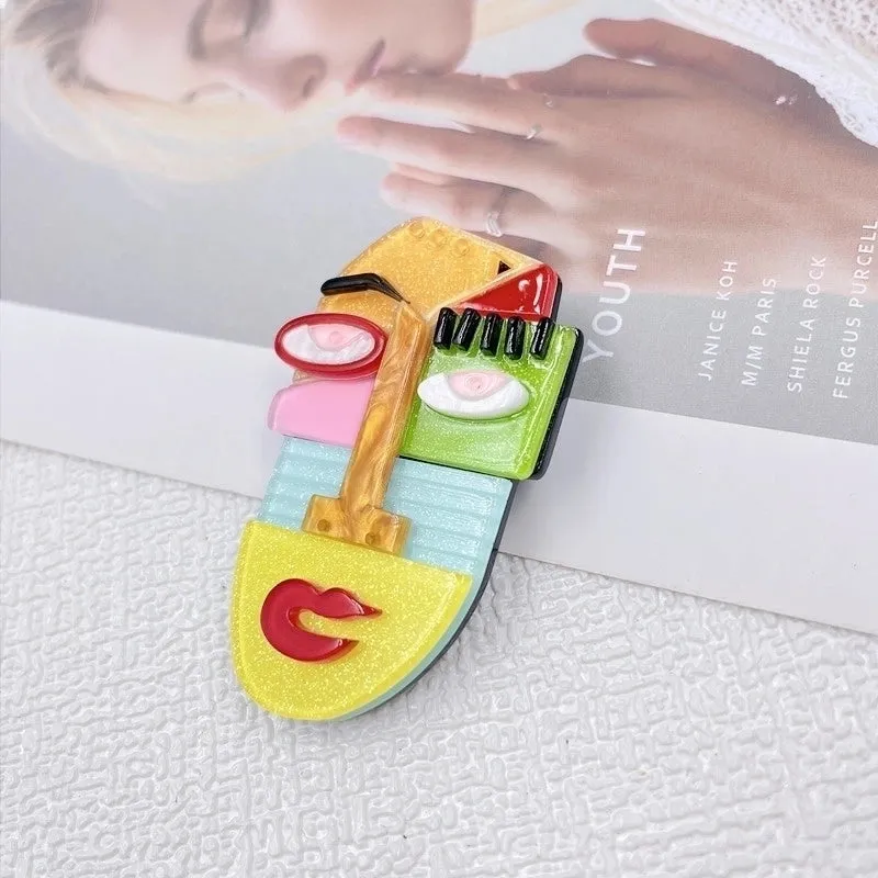 Cartoon Style Pin Abstract Arylic Patchwork Women'S Brooches