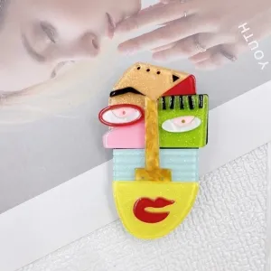 Cartoon Style Pin Abstract Arylic Patchwork Women'S Brooches