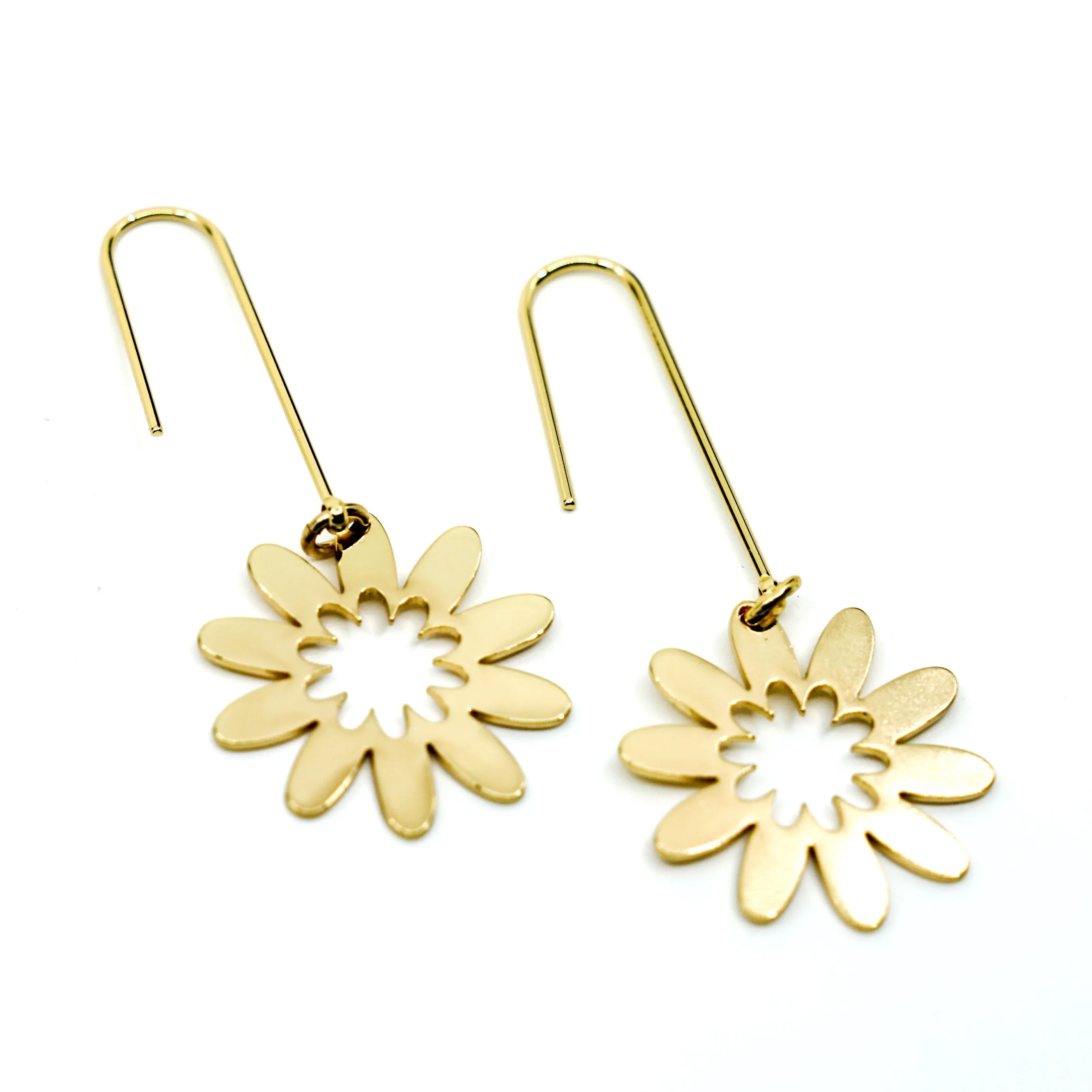 Christa - Modern Flower Dangle Earrings