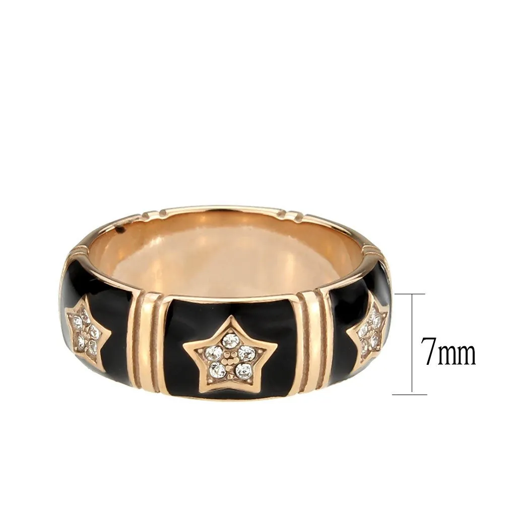 CJ3826 Wholesale Women's Stainless IP Rose Gold Clear Top Grade Crystal Infinite Star Ring