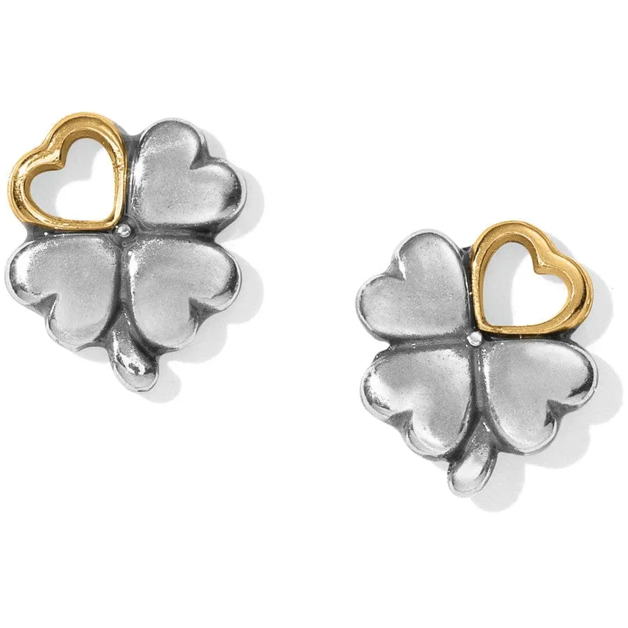 Clover Heart Mini Post Earrings