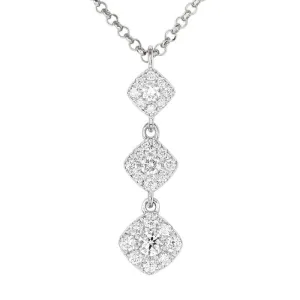 Cushion-Style Halo Stack Diamond Necklace