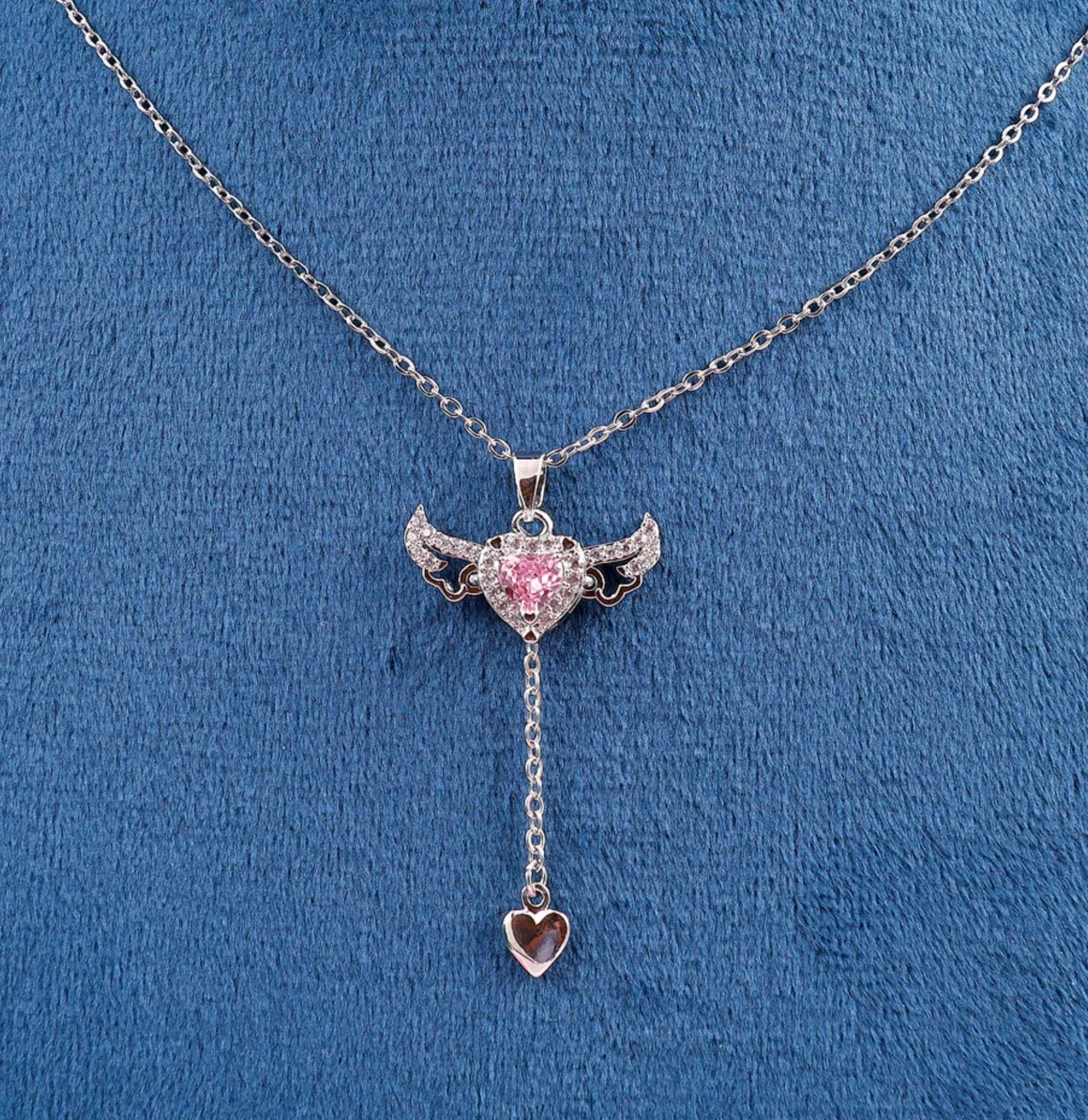 Dainty Angel heart pendant