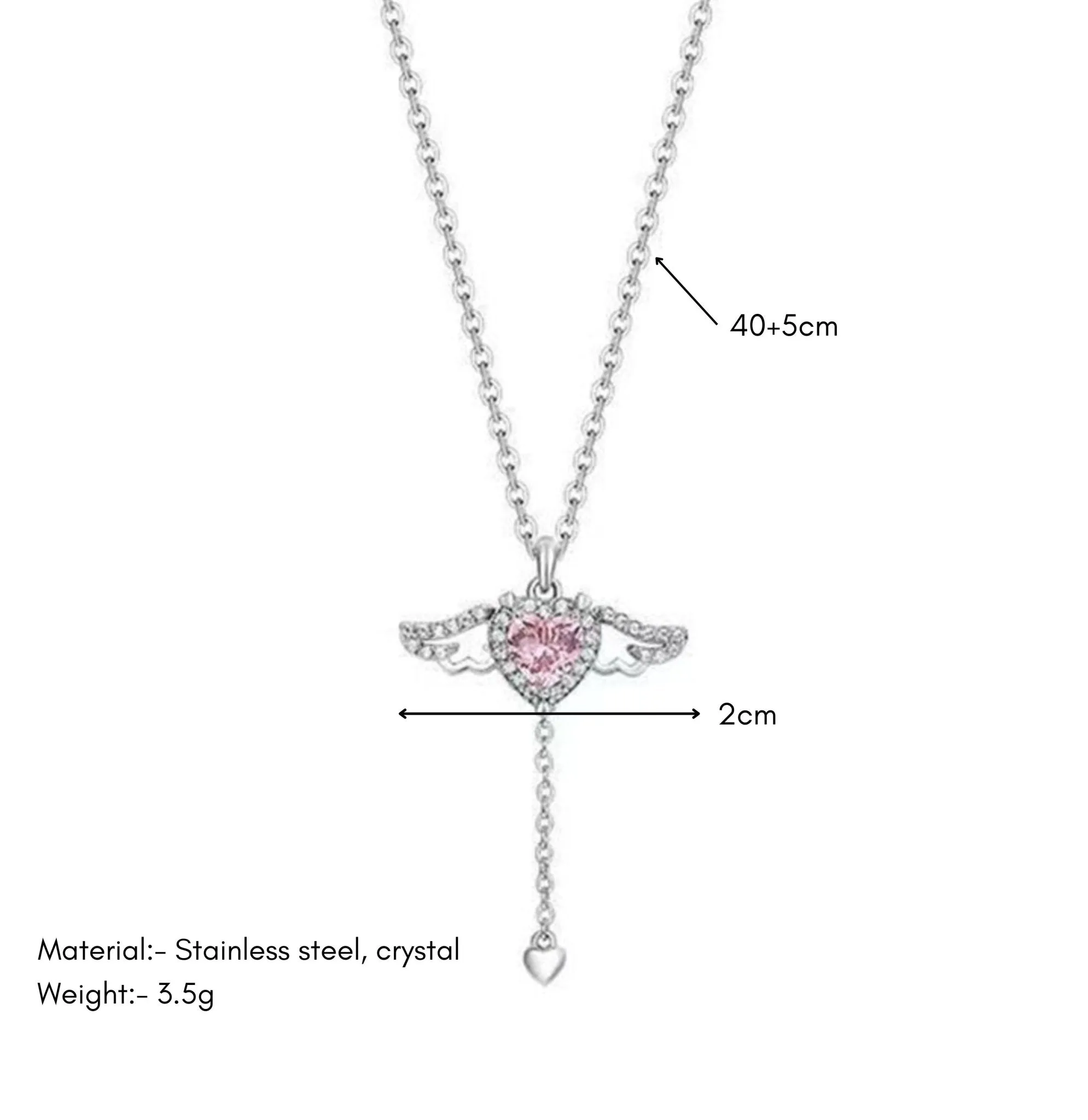 Dainty Angel heart pendant