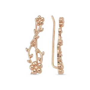 Dainty Silver Delicate Ivy Blossom Ear cuffs Earrings