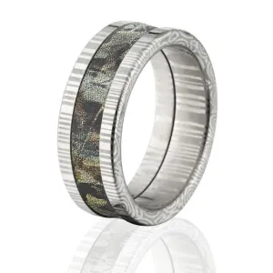 Damascus Timber Camo Rings, Timber Camo Band